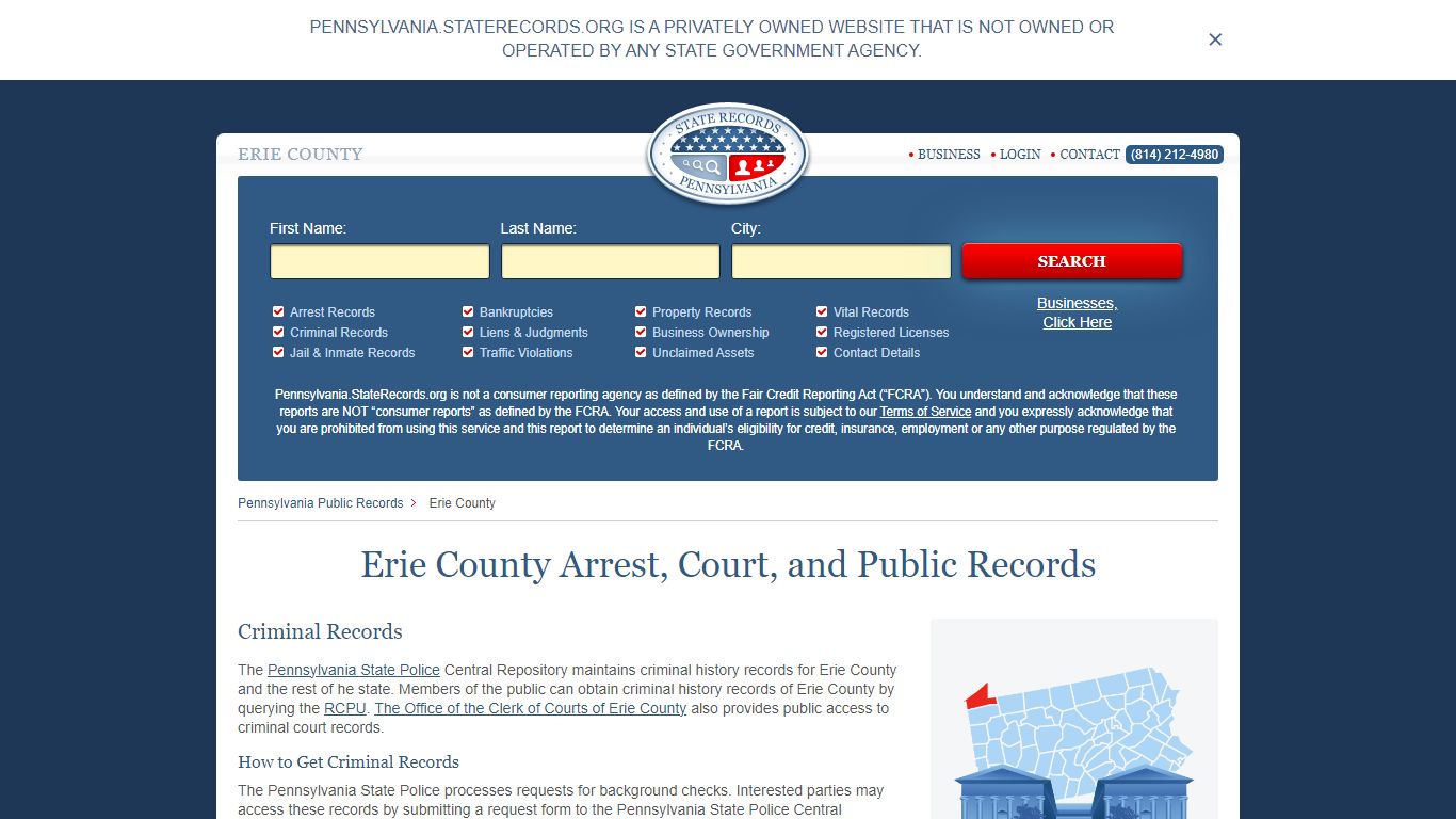 Erie County Arrest, Court, and Public Records